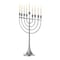 Vintiquewise Modern Solid Metal Judaica Hanukkah Menorah 9 Branched Candelabra, Aluminum Finish Medium QI004119.AL.M - alternate 1